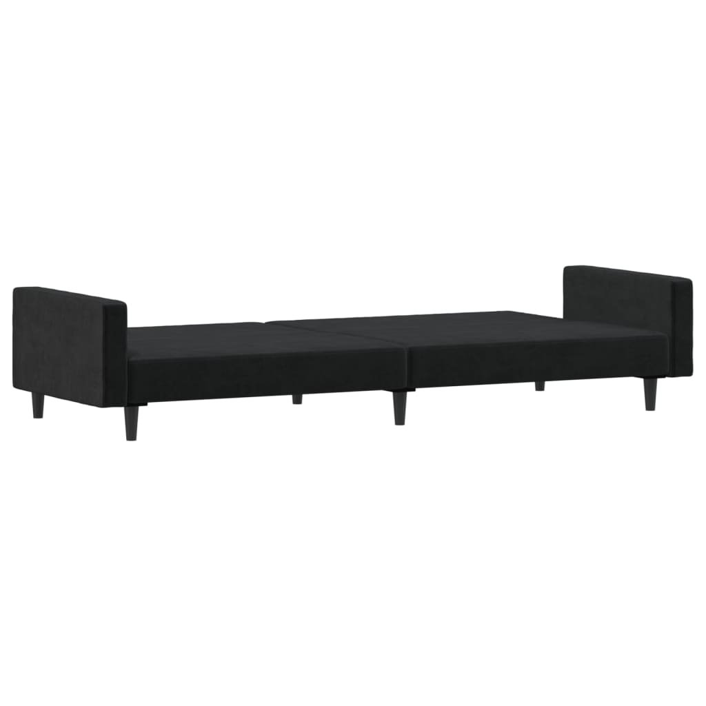 2-Seater Sofa Bed Black Velvet