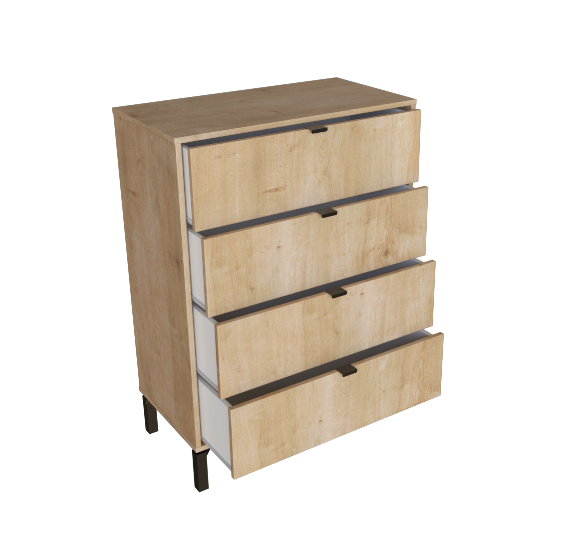 30" Natural Four Drawer Dresser