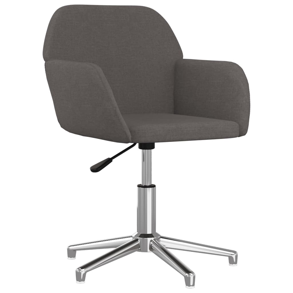 Swivel Office Chair Dark Gray Fabric