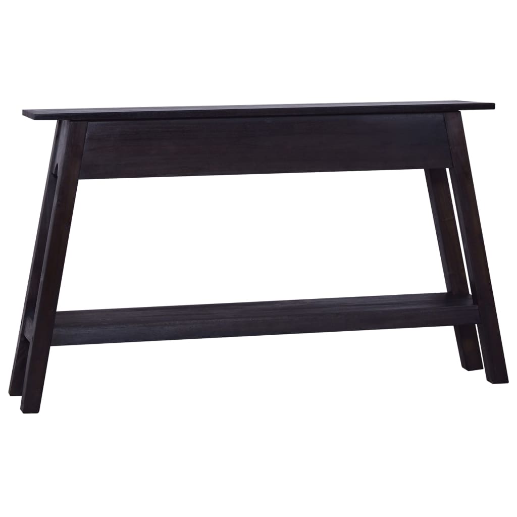 Console Table Black 47.2"x11.8"x29.5" Solid Mahogany Wood