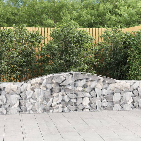 Arched Gabion Baskets 4 pcs 157.5"x11.8"x23.6"/31.5" Galvanized Iron