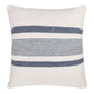 20" White and Natural Striped Throw Pillow