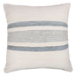 20" White and Natural Striped Throw Pillow