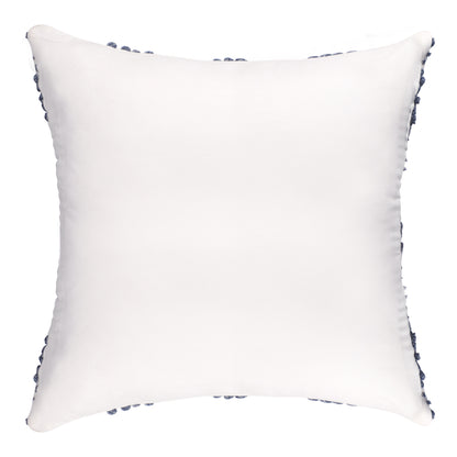 20" White and Natural Diamond Throw Pillow