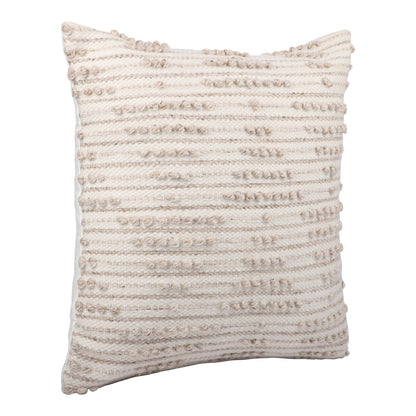 20" White and Natural Geometric Throw Pillow