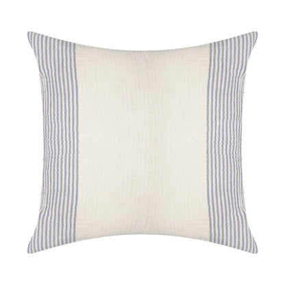 22" Blue Striped Cotton Throw Pillow