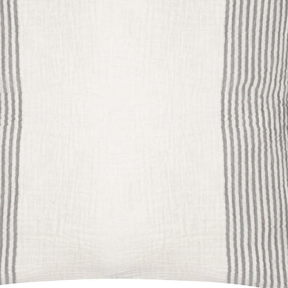 22" Blue Striped Cotton Throw Pillow