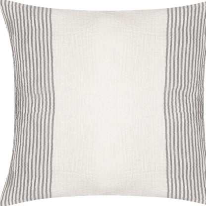 22" Blue Striped Cotton Throw Pillow