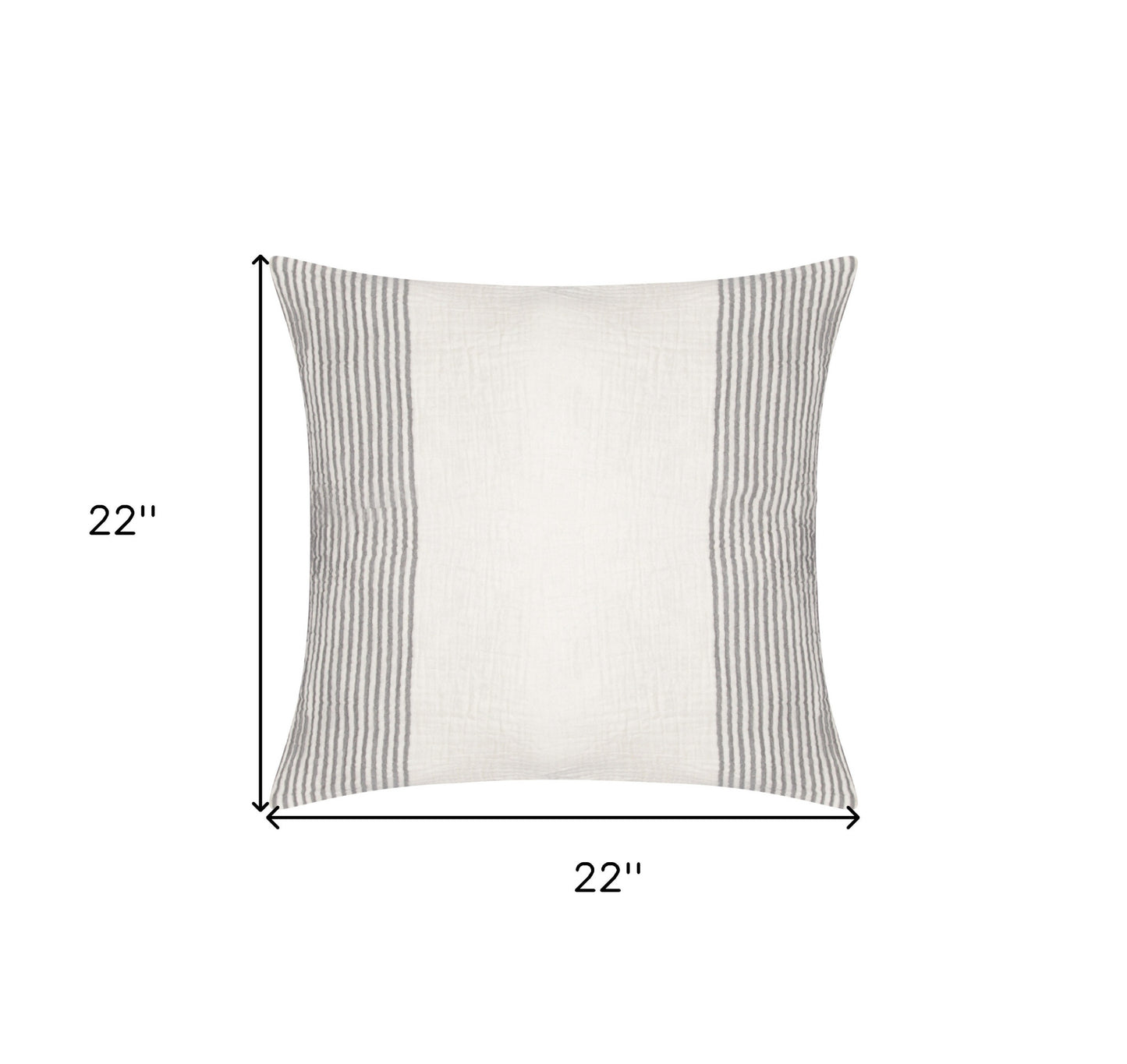 22" Blue Striped Cotton Throw Pillow