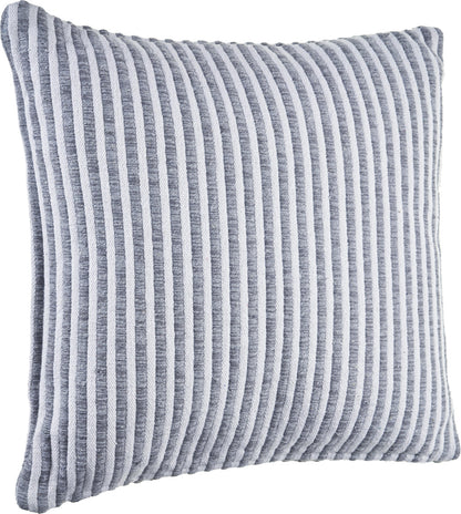 Set of Two Gray Striped Cotton Throw Pillow