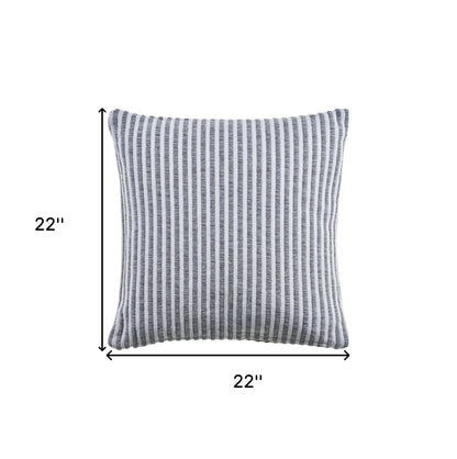 Set of Two Gray Striped Cotton Throw Pillow