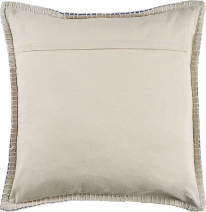 Set of Two Blue Cotton Throw Pillow