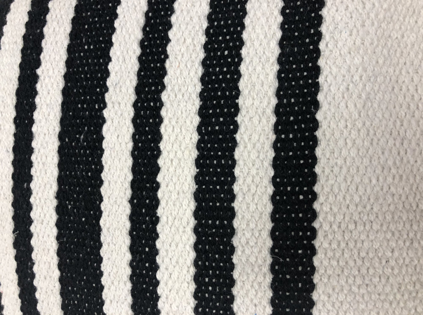 Set of Two Black and White Striped Cotton Throw Pillow