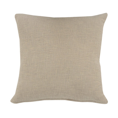 Set of Two Taupe and Brown Diamond Cotton Throw Pillow With Fringes