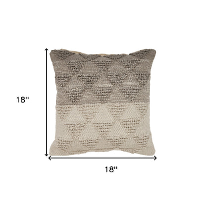 Set of Two Cream Geometric Cotton Throw Pillow With Texture