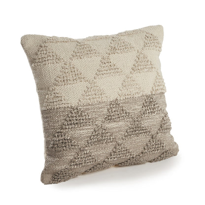 Set of Two Cream Geometric Cotton Throw Pillow With Texture