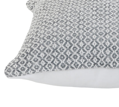 Set of Two Gray and White Geometric Cotton Throw Pillow