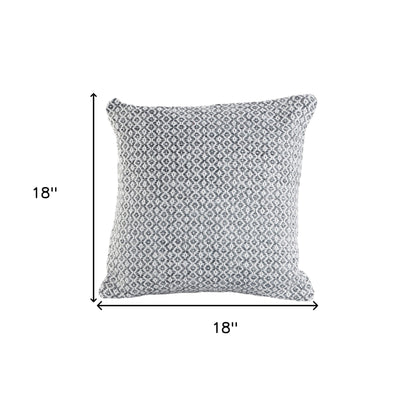 Set of Two Gray and White Geometric Cotton Throw Pillow