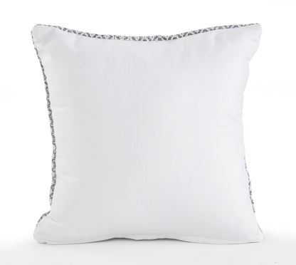 Set of Two Gray and White Geometric Cotton Throw Pillow