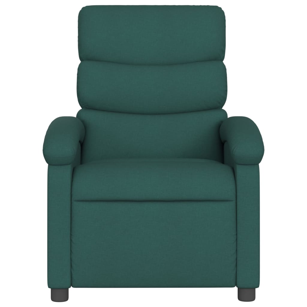 Massage Recliner Chair Dark Green Fabric