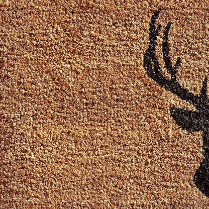 24" X 36" Natural and Black Coir Stag Welcome Outdoor Door Mat