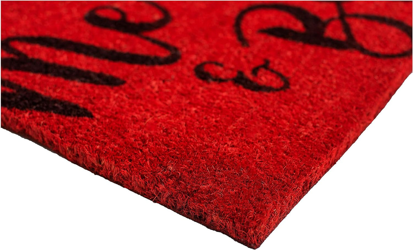 24" X 36" Red and Black Coir Merry and Bright Outdoor Christmas Door Mat