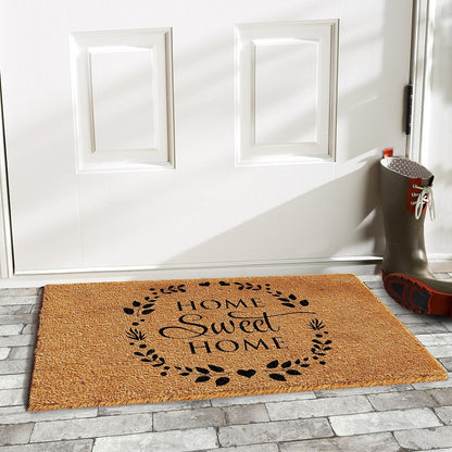 17" X 29" Natural and Black Coir Home Sweet Home Outdoor Door Mat