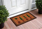 17" X 29" Natural and Green Coir Topiary Outdoor Door Mat