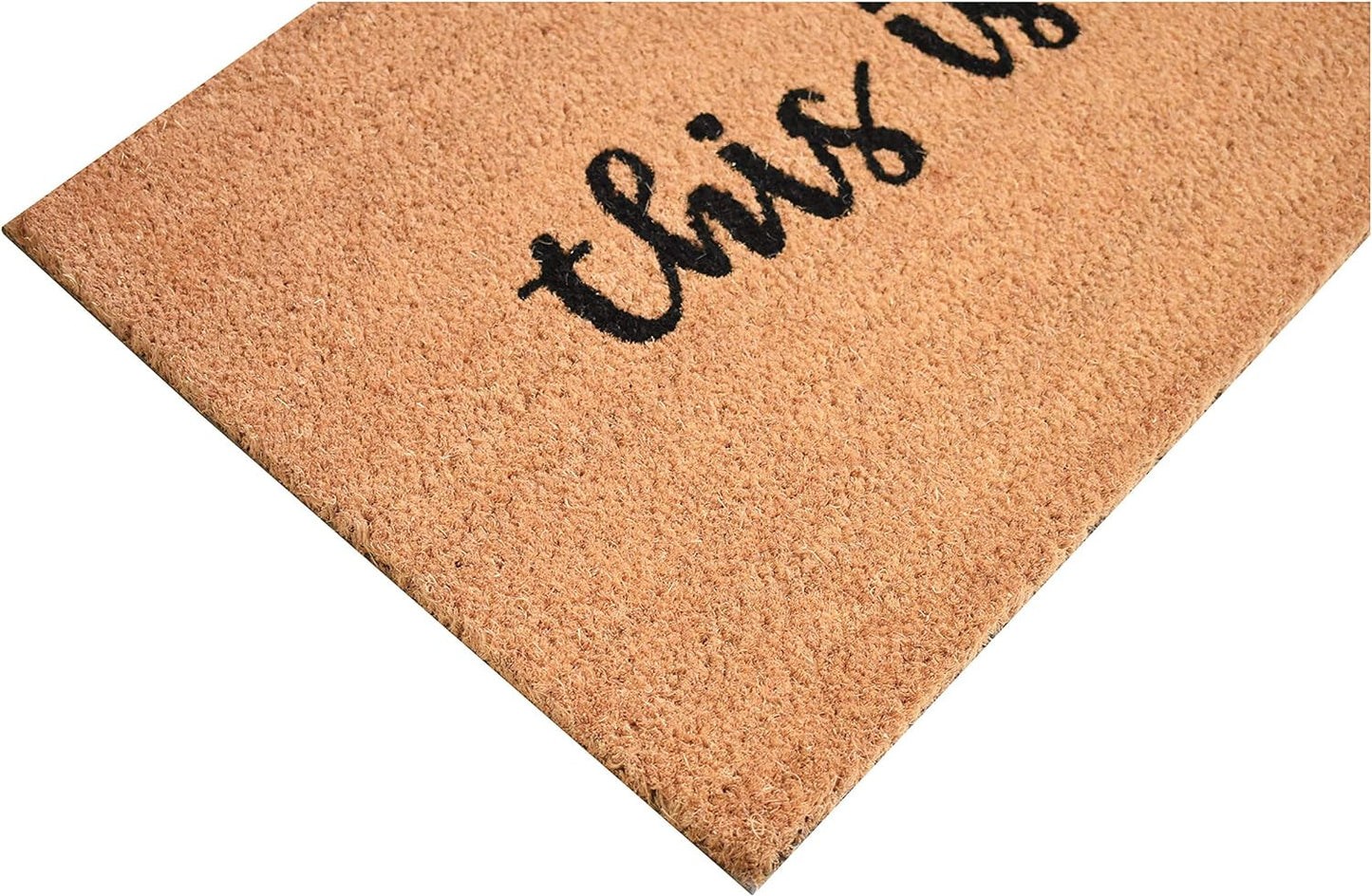 17" X 29" Natural and Black Coir This is Us Outdoor Door Mat