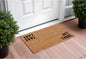 17" X 29" Natural and Black Coir Hey There Outdoor Door Mat