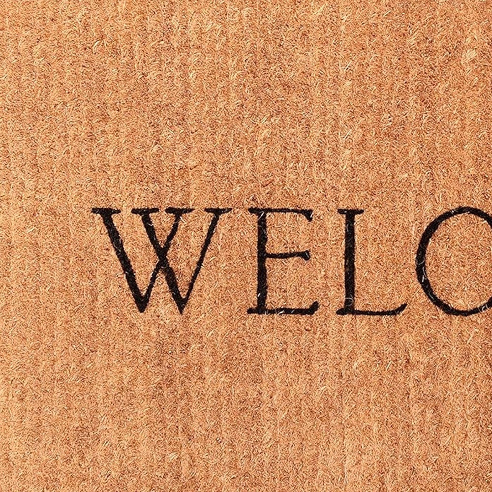 30" X 48" Natural and Black Coir Welcome Outdoor Door Mat