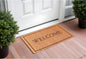 30" X 48" Natural and Black Coir Welcome Outdoor Door Mat