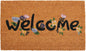 17" X 29" Natural and Black Coir Welcome Outdoor Door Mat