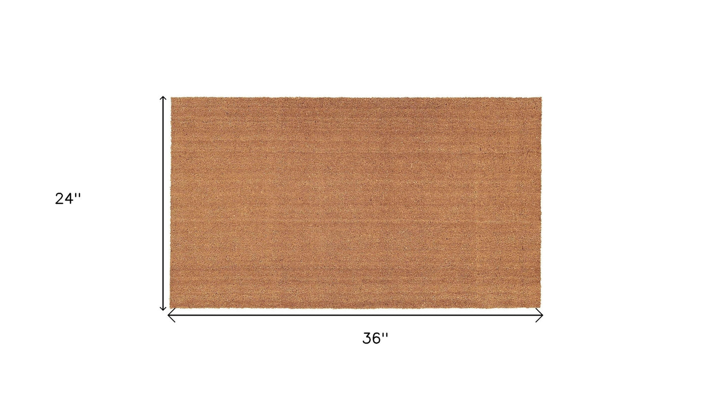 24" X 36" Natural Coir Solid Color Outdoor Door Mat