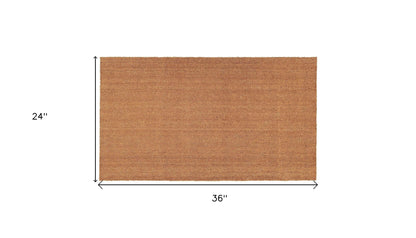 24" X 36" Natural Coir Solid Color Outdoor Door Mat