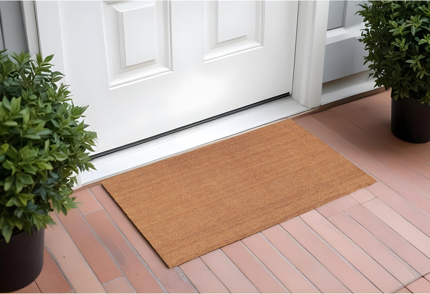 24" X 36" Natural Coir Solid Color Outdoor Door Mat