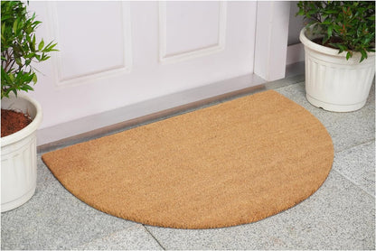 24" X 36" Natural Coir Solid Color Outdoor Semi Circle Door Mat