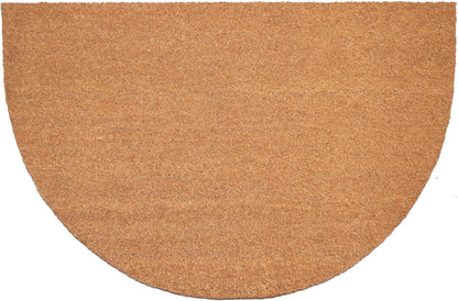 24" X 36" Natural Coir Solid Color Outdoor Semi Circle Door Mat