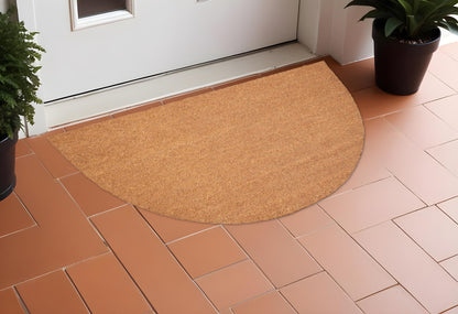 24" X 36" Natural Coir Solid Color Outdoor Semi Circle Door Mat