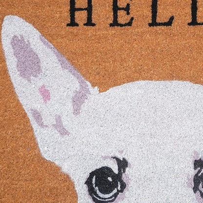 24" X 36" Natural Black and White Coir Chihuahua Hello Outdoor Door Mat