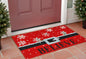 17" X 29" Red Black and White Coir Snowflake Believe Outdoor Christmas Door Mat