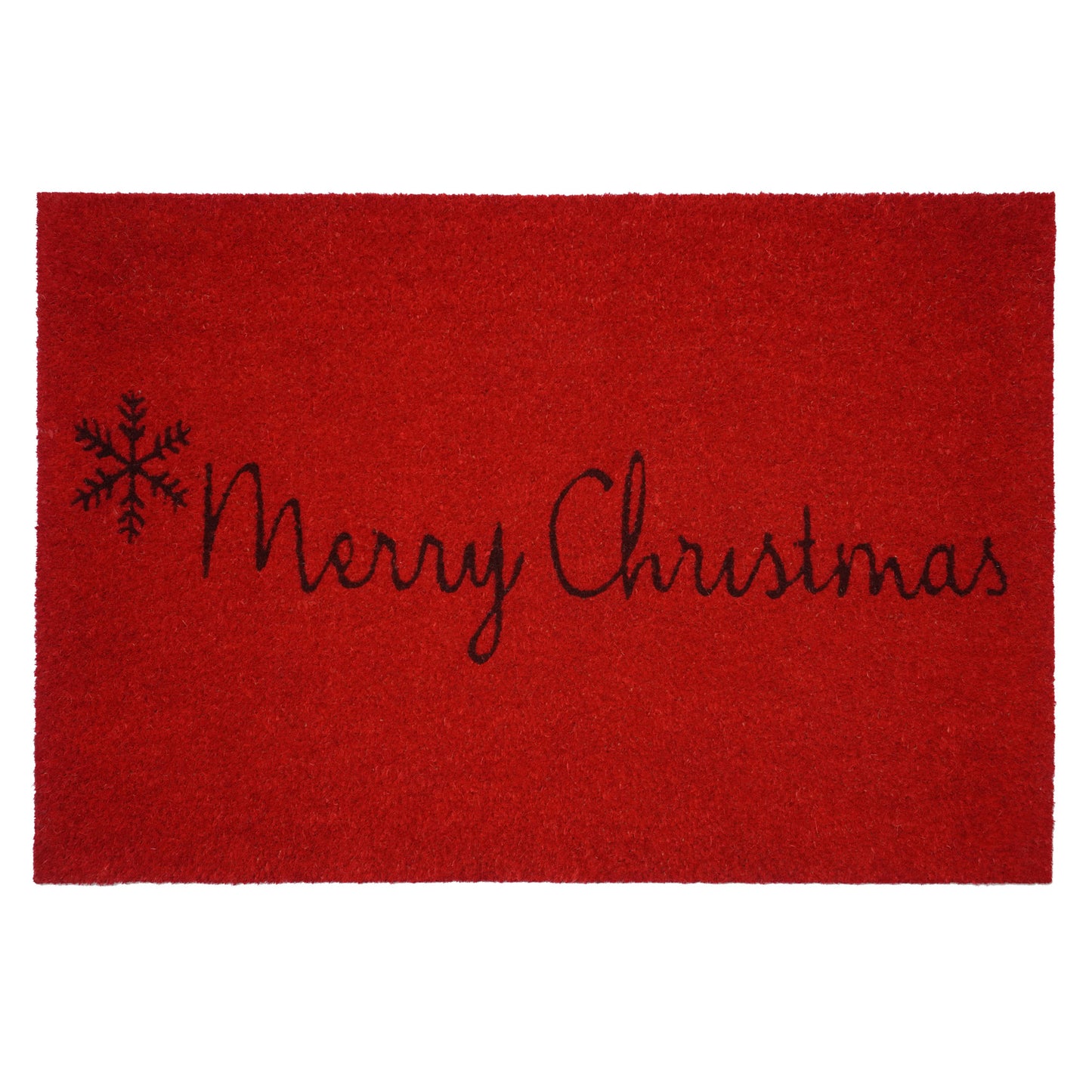 24" X 36" Red and Black Coir Merry Christmas Outdoor Christmas Door Mat