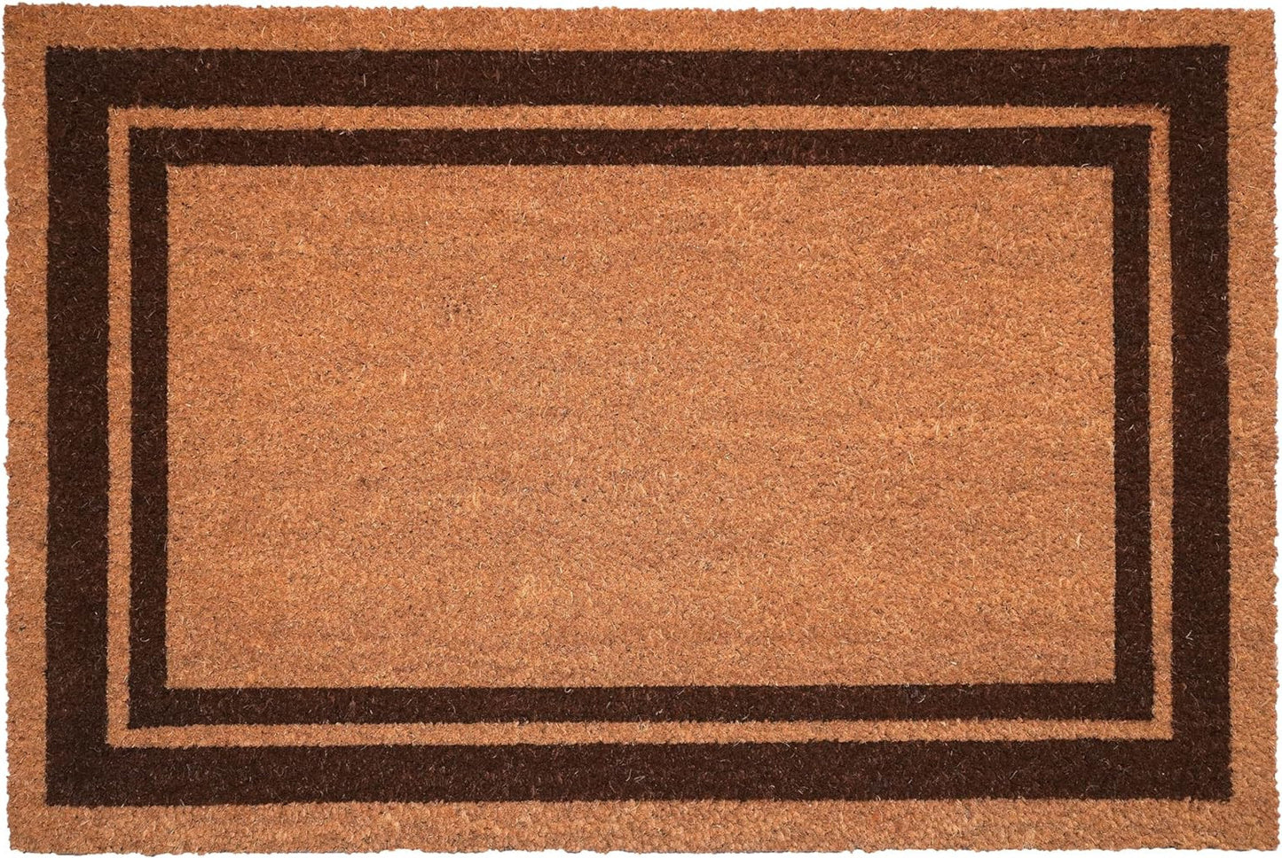 24" X 36" Natural and Black Coir Geometric Outdoor Door Mat