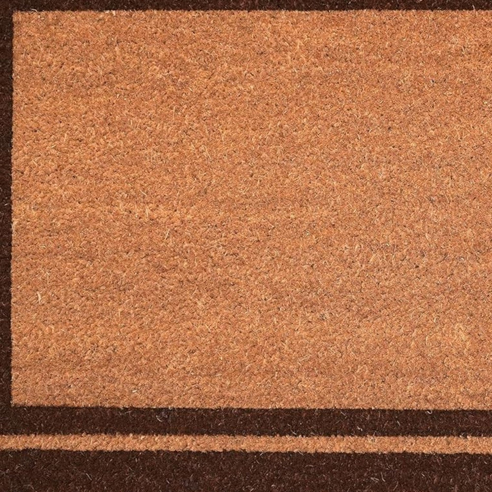 24" X 36" Natural and Black Coir Geometric Outdoor Door Mat