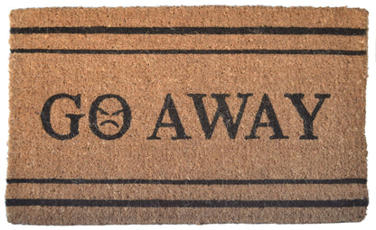 18" X 30" Brown and Black Coir Go Away Outdoor Door Mat