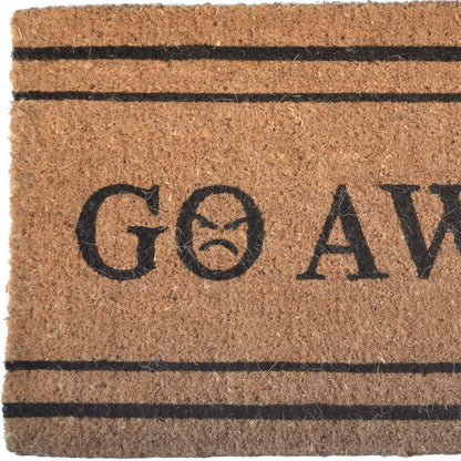 18" X 30" Brown and Black Coir Go Away Outdoor Door Mat