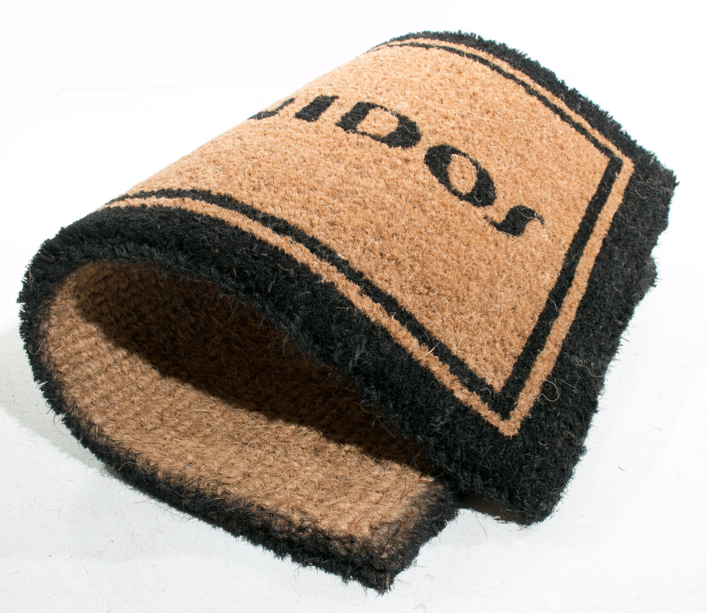 18" X 30" Brown and Black Coir Bienvenidos Outdoor Door Mat