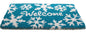 18" X 30" Aqua Blue and White Coir Snowflake Welcome Outdoor Winter Door Mat