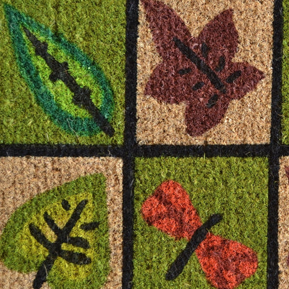 18" X 30" Brown Coir Leaves Outdoor Door Mat