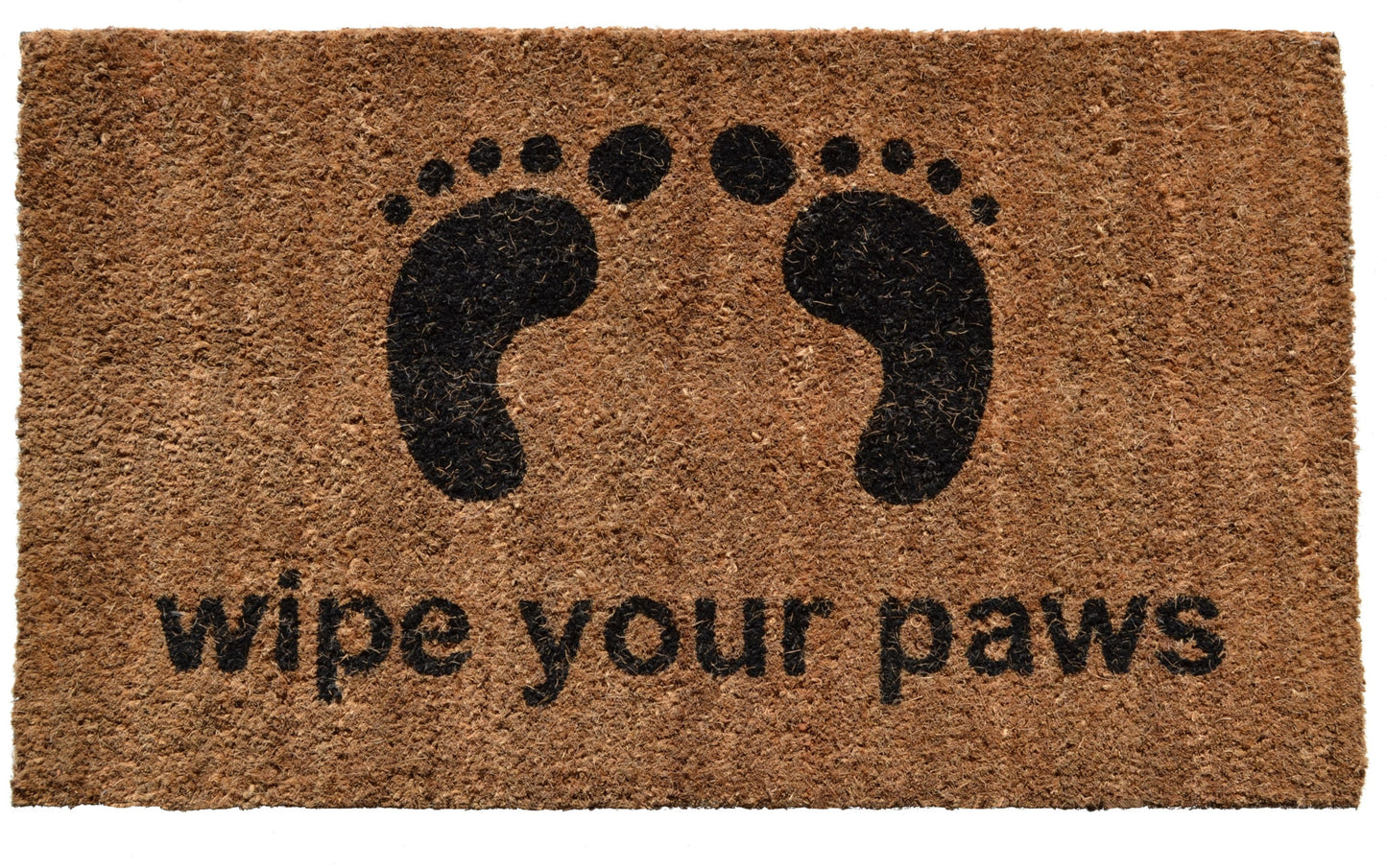 18" X 30" Brown and Black Coir Wipe Your Paws Outdoor Door Mat